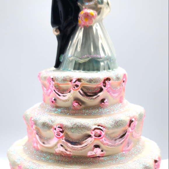 Bride & Groom Glass Wedding Ornament - Picture 3 of 4